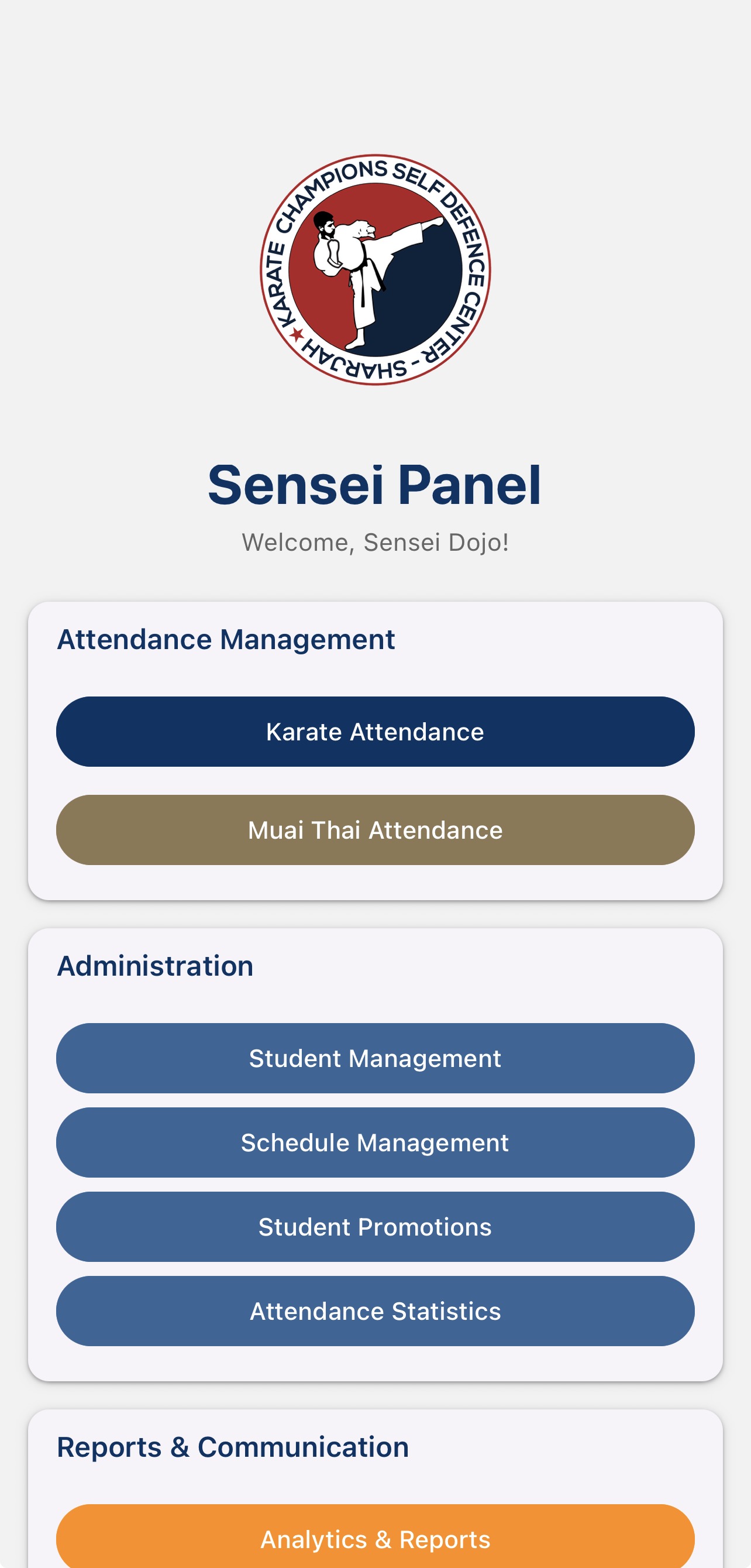 Sensei panel